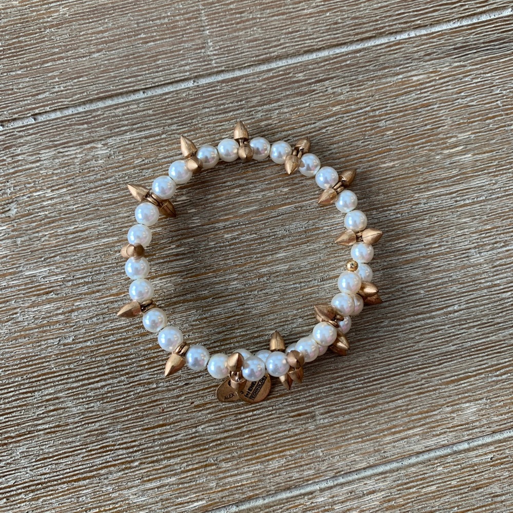 ALEX AND ANI Faux Pearl Spike Wrap Bracelet